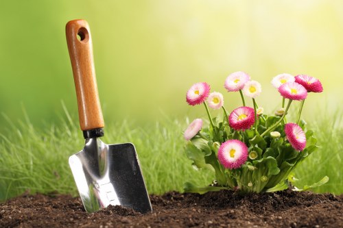 Professional landscaper maintaining a Richmond garden